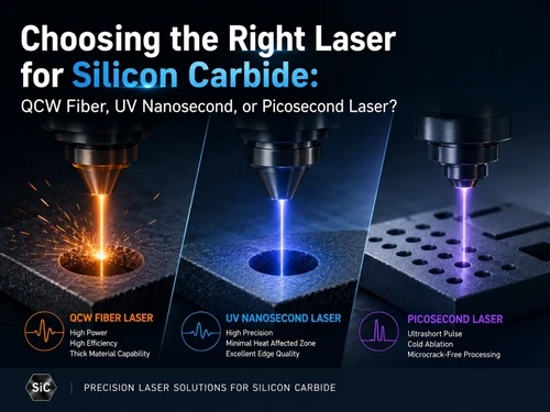 Chwazi lazè dwat la pou Silisyòm Carbide: QCW Fibre, UV Nanosecond, oswa Picosecond Lazè?
